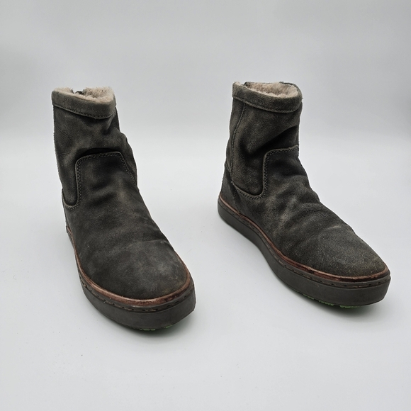 Satorisan Boots Womens 10 Mens 8.5 42 Gray Sherpa Shearling Lined Suede … - Picture 1 of 11